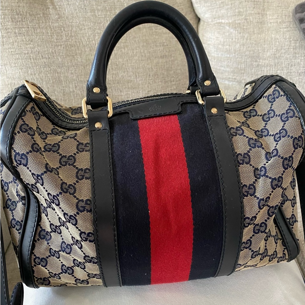 Gucci Medium Web Boston Bag